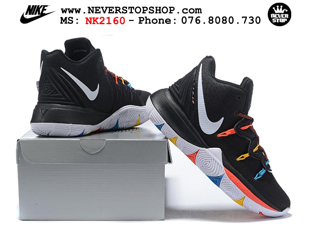 Giày bóng rổ nam nữ Nike Kyrie 5 Đen Trắng bản đẹp loại siêu cấp replica 1:1 giá rẻ tại NeverStop Sneaker Shop Quận 3 HCM