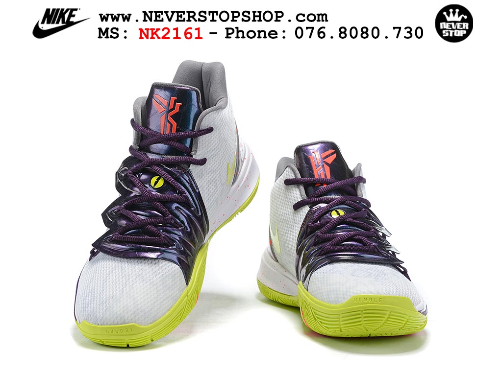 Giày bóng rổ nam nữ Nike Kyrie 5 Trắng Tím bản đẹp loại siêu cấp replica 1:1 giá rẻ tại NeverStop Sneaker Shop Quận 3 HCM