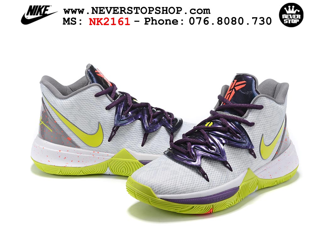 Giày bóng rổ nam nữ Nike Kyrie 5 Trắng Tím bản đẹp loại siêu cấp replica 1:1 giá rẻ tại NeverStop Sneaker Shop Quận 3 HCM