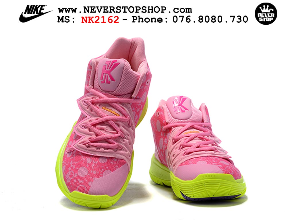 Giày bóng rổ nam nữ Nike Kyrie 5 Hồng Xanh Lá bản đẹp loại siêu cấp replica 1:1 giá rẻ tại NeverStop Sneaker Shop Quận 3 HCM