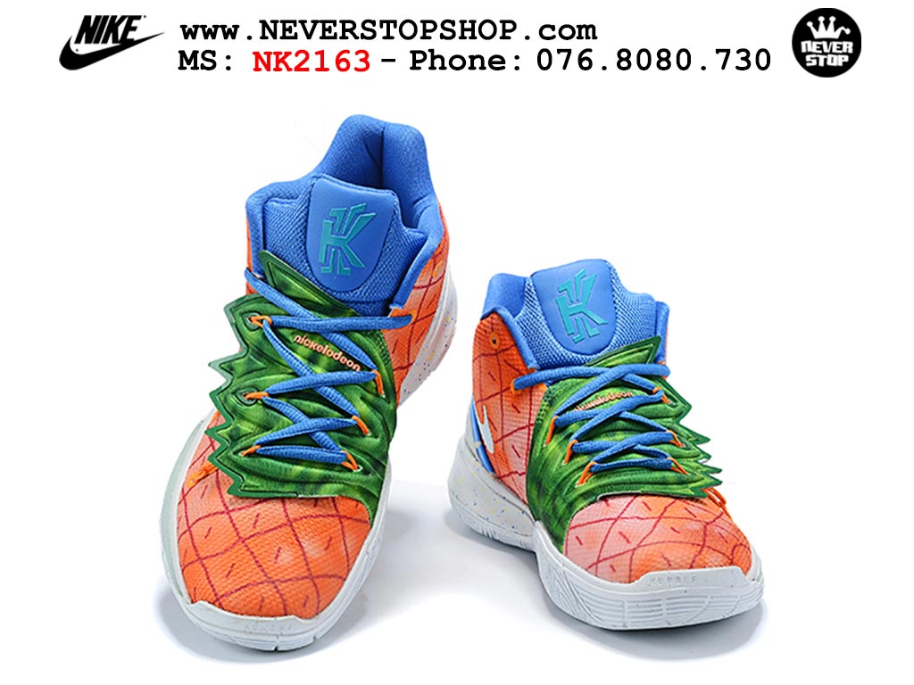 Giày bóng rổ nam nữ Nike Kyrie 5 Cam Xanh bản đẹp loại siêu cấp replica 1:1 giá rẻ tại NeverStop Sneaker Shop Quận 3 HCM