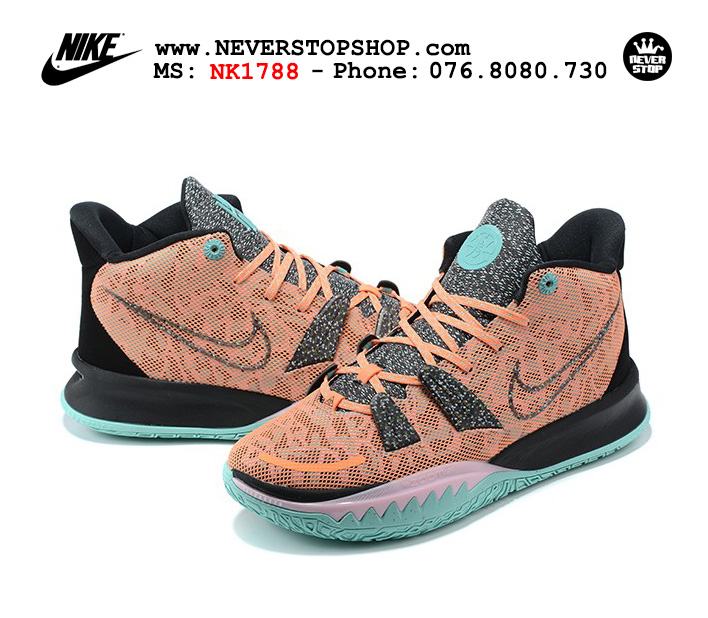 Giày bóng rổ Nike Kyrie 7 Nâu Xanh cổ cao hàng chuẩn sfake replica chuyên outdoor indoor giá tốt HCM