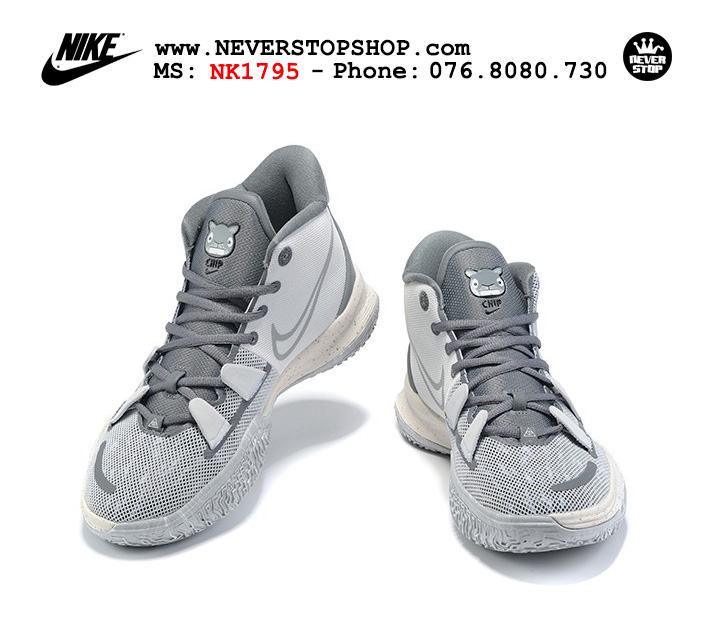 Giày bóng rổ Nike Kyrie 7 Xám Trằng cổ cao hàng chuẩn sfake replica chuyên outdoor indoor giá tốt HCM