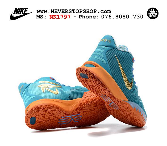 Giày bóng rổ Nike Kyrie 7 Xanh Cam cổ cao hàng chuẩn sfake replica chuyên outdoor indoor giá tốt HCM