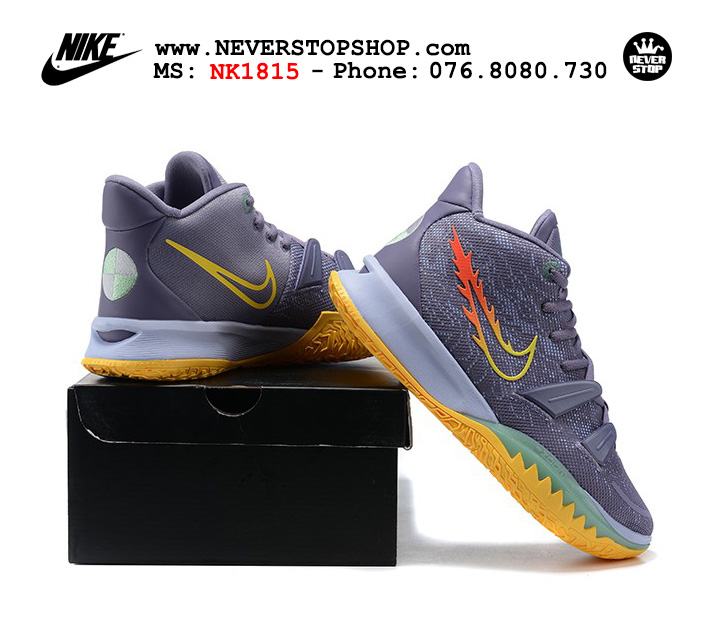Giày bóng rổ Nike Kyrie 7 Xám Vàng cổ cao hàng chuẩn sfake replica chuyên outdoor indoor giá tốt HCM
