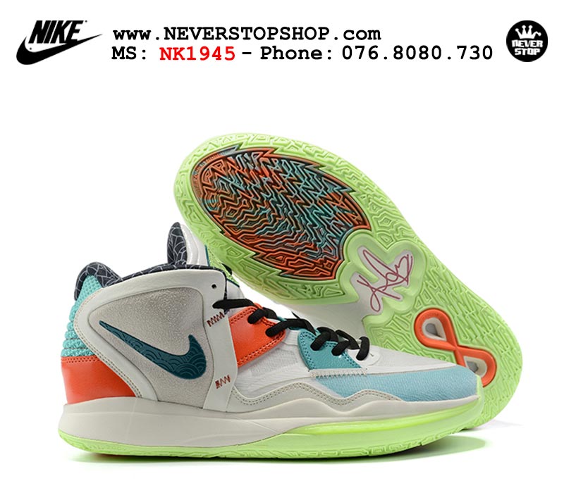 Giày Nike Kyrie 8 Xanh Xám bóng rổ nam hàng đẹp replica sfake giá rẻ tại NeverStop Sneaker Shop Quận 3 HCM