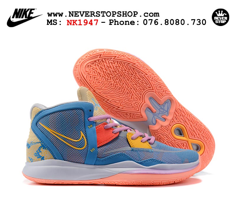 Giày Nike Kyrie 8 Xanh Trắng bóng rổ nam hàng đẹp replica sfake giá rẻ tại NeverStop Sneaker Shop Quận 3 HCM