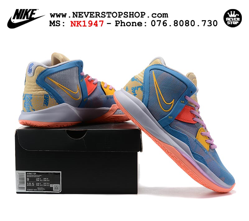 Giày Nike Kyrie 8 Xanh Trắng bóng rổ nam hàng đẹp replica sfake giá rẻ tại NeverStop Sneaker Shop Quận 3 HCM
