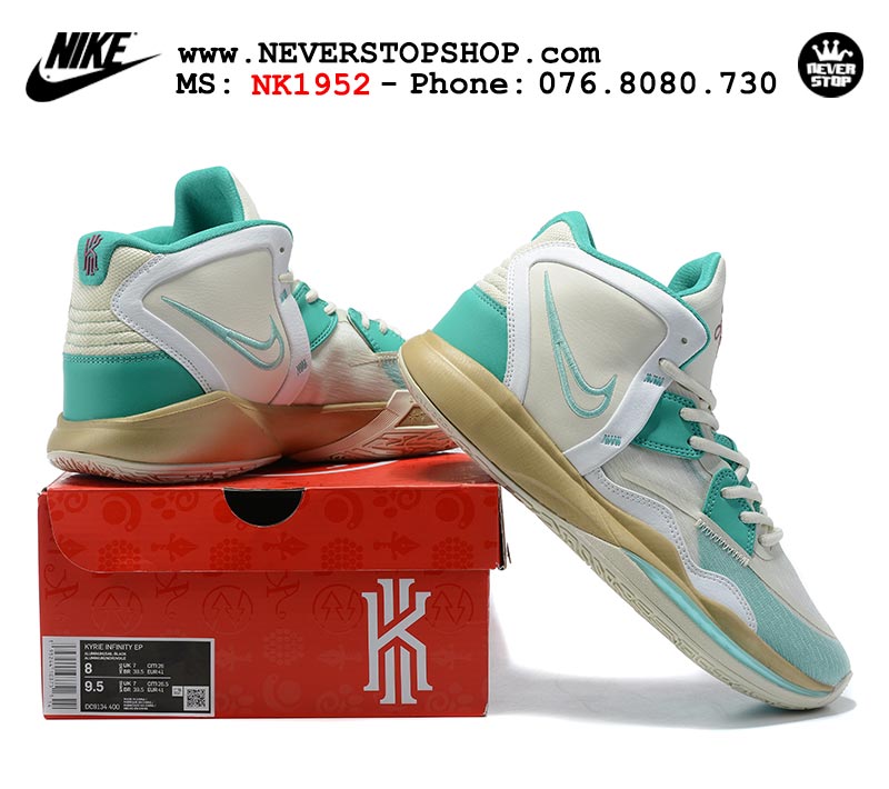 Giày Nike Kyrie 8 Xám Xanh  bóng rổ nam hàng đẹp replica sfake giá rẻ tại NeverStop Sneaker Shop Quận 3 HCM