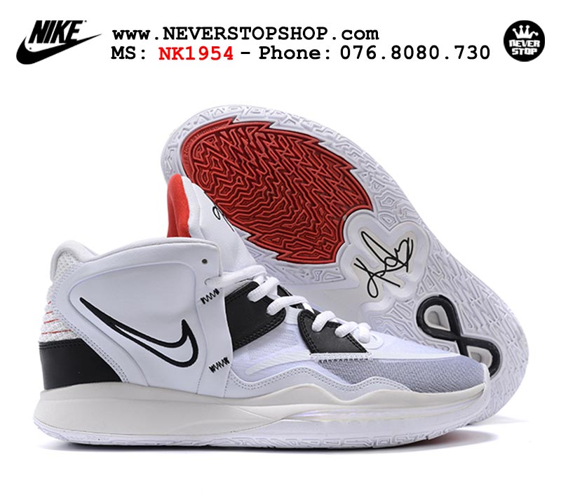 Giày Nike Kyrie 8 Trắng Đen bóng rổ nam hàng đẹp replica sfake giá rẻ tại NeverStop Sneaker Shop Quận 3 HCM