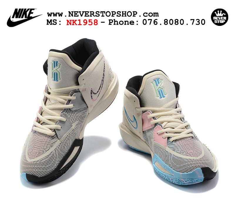 Giày Nike Kyrie 8 Xám Xanh bóng rổ nam hàng đẹp replica sfake giá rẻ tại NeverStop Sneaker Shop Quận 3 HCM