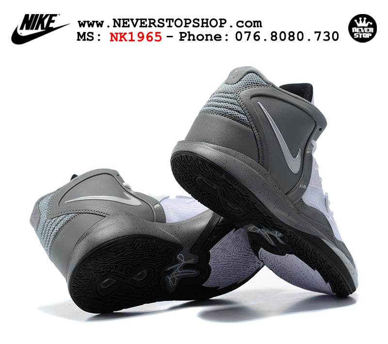 Giày Nike Kyrie 8 Trắng Xám bóng rổ nam hàng đẹp replica sfake giá rẻ tại NeverStop Sneaker Shop Quận 3 HCM