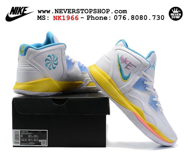 Giày Nike Kyrie 8 Trắng Vàng bóng rổ nam hàng đẹp replica sfake giá rẻ tại NeverStop Sneaker Shop Quận 3 HCM