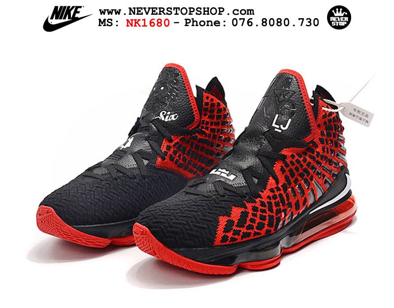 Giày bóng rổ NIKE LEBRON 17 BLACK RED hàng đẹp chuẩn sfake replica giá rẻ tốt nhất HCM