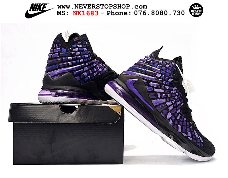 Giày bóng rổ NIKE LEBRON 17 BLACK PURPLE hàng đẹp chuẩn sfake replica giá rẻ tốt nhất HCM