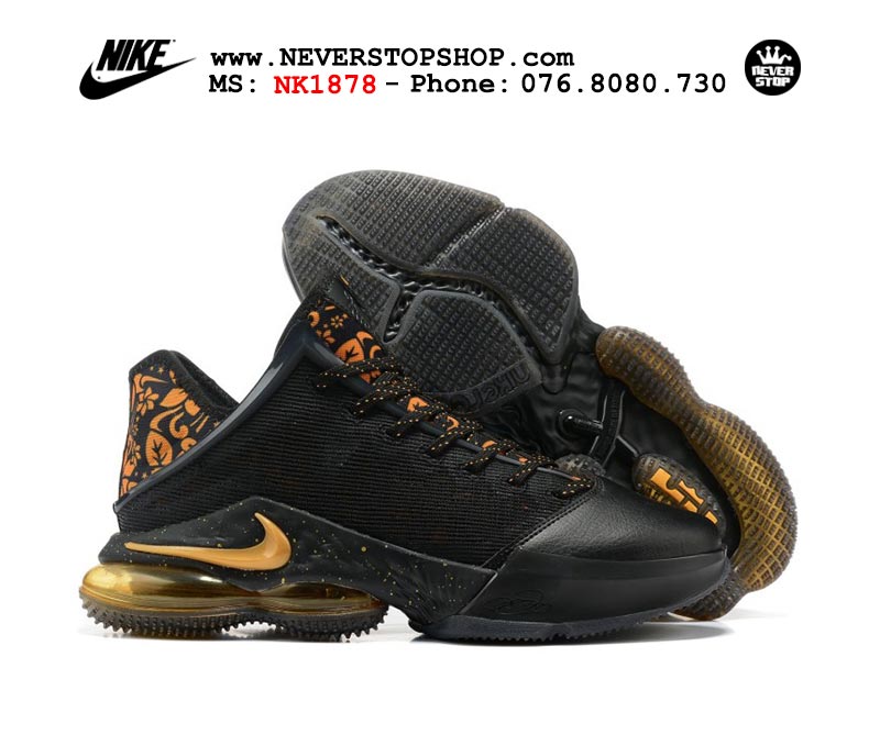 Giày Nike Lebron 19 Low Vàng Đen bóng rổ nam hàng đẹp sfake replica 1:1 giá rẻ tại NeverStop Sneaker Shop Quận 3 HCM
