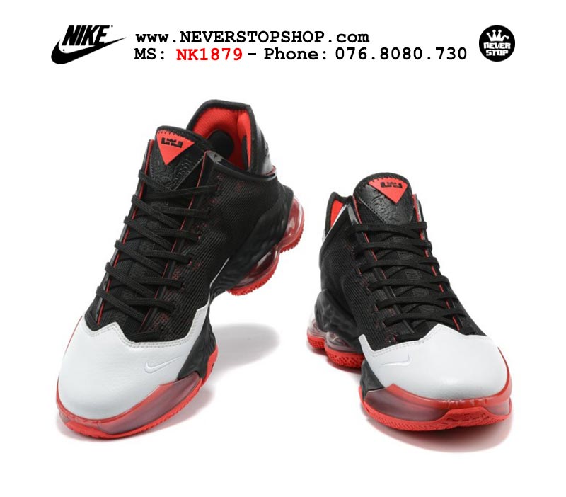 Giày Nike Lebron 19 Low Đen Đỏ bóng rổ nam hàng đẹp sfake replica 1:1 giá rẻ tại NeverStop Sneaker Shop Quận 3 HCM