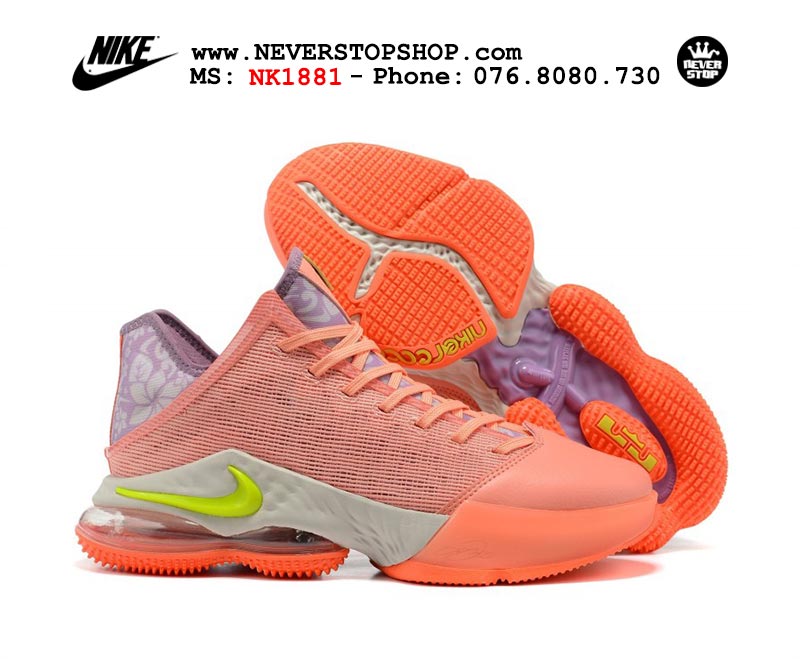 Giày Nike Lebron 19 Low Cam Pastel bóng rổ nam hàng đẹp sfake replica 1:1 giá rẻ tại NeverStop Sneaker Shop Quận 3 HCM