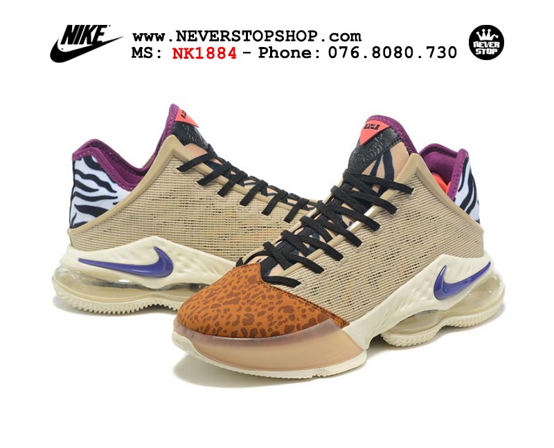 Giày Nike Lebron 19 Low Xám Cam bóng rổ nam hàng đẹp sfake replica 1:1 giá rẻ tại NeverStop Sneaker Shop Quận 3 HCM