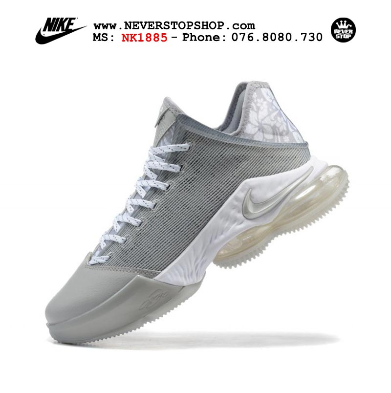 Giày Nike Lebron 19 Low Trắng Bạc bóng rổ nam hàng đẹp sfake replica 1:1 giá rẻ tại NeverStop Sneaker Shop Quận 3 HCM