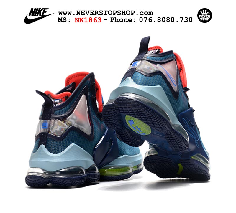 Giày bóng rổ Nike Lebron 19  Xanh Đen nam hàng đẹp replica sfake giá rẻ tại NeverStop Sneaker Shop Quận 3 HCM