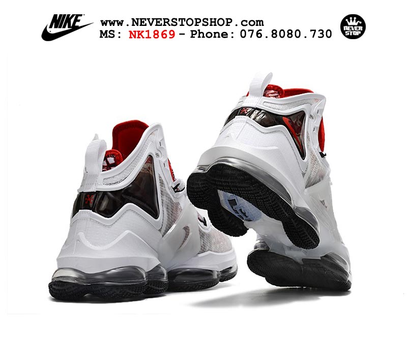 Giày bóng rổ Nike Lebron 19  Trắng Đỏ nam hàng đẹp replica sfake giá rẻ tại NeverStop Sneaker Shop Quận 3 HCM