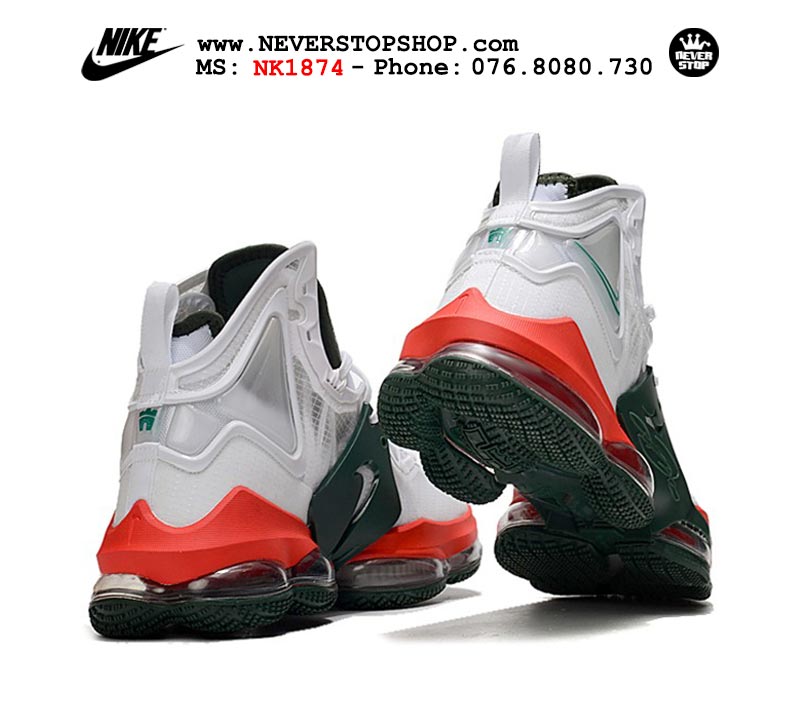Giày bóng rổ Nike Lebron 19  Trắng Đỏ Đen nam hàng đẹp replica sfake giá rẻ tại NeverStop Sneaker Shop Quận 3 HCM