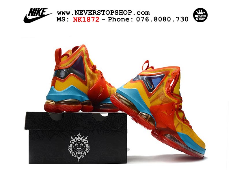 Giày bóng rổ Nike Lebron 19  Cam Vàng nam hàng đẹp replica sfake giá rẻ tại NeverStop Sneaker Shop Quận 3 HCM