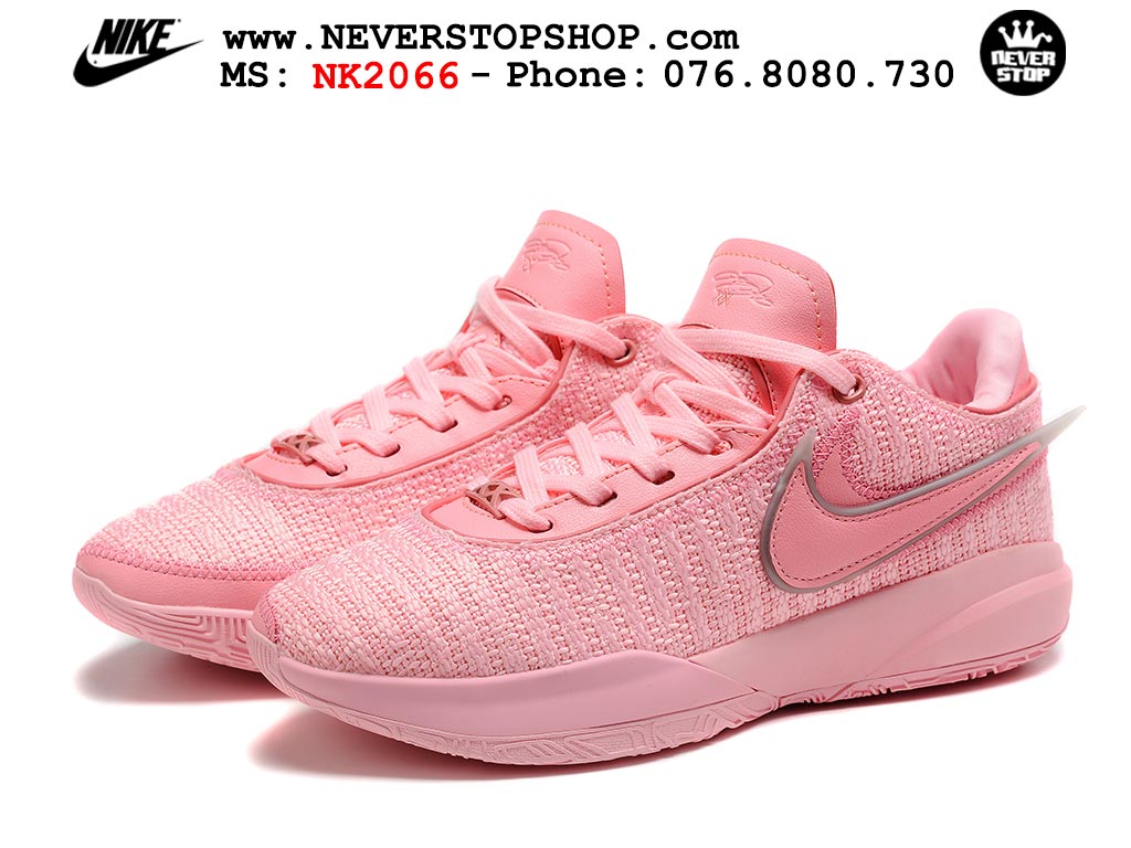 Giày bóng rổ nam Nike Lebron 20 Hồng Full hàng đẹp siêu cấp replica 1:1 giá rẻ tại NeverStop Sneaker Shop Quận 3 HCM