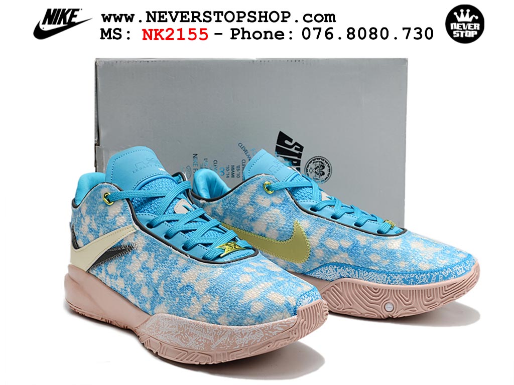 Giày bóng rổ nam Nike Lebron 20 Xanh Dương Hồng hàng đẹp siêu cấp replica 1:1 giá rẻ tại NeverStop Sneaker Shop Quận 3 HCM