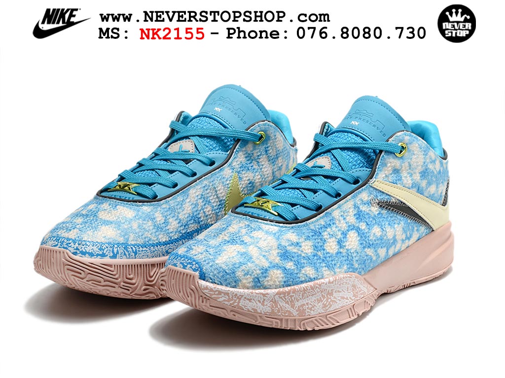 Giày bóng rổ nam Nike Lebron 20 Xanh Dương Hồng hàng đẹp siêu cấp replica 1:1 giá rẻ tại NeverStop Sneaker Shop Quận 3 HCM