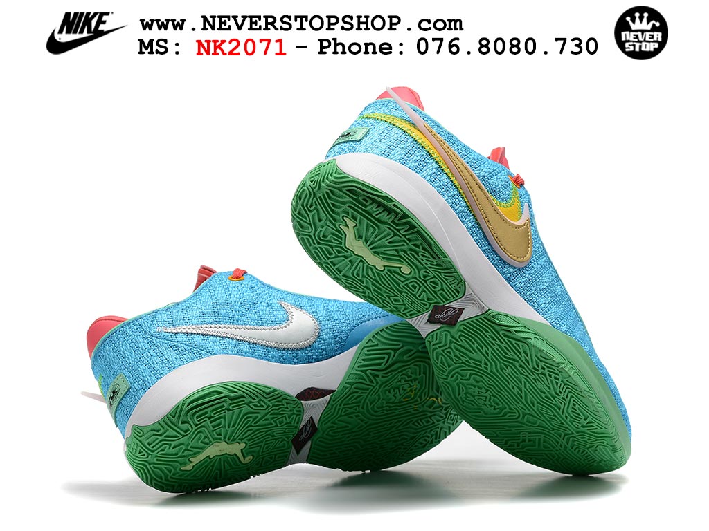 Giày bóng rổ nam Nike Lebron 20 Xanh Đỏ hàng đẹp siêu cấp replica 1:1 giá rẻ tại NeverStop Sneaker Shop Quận 3 HCM