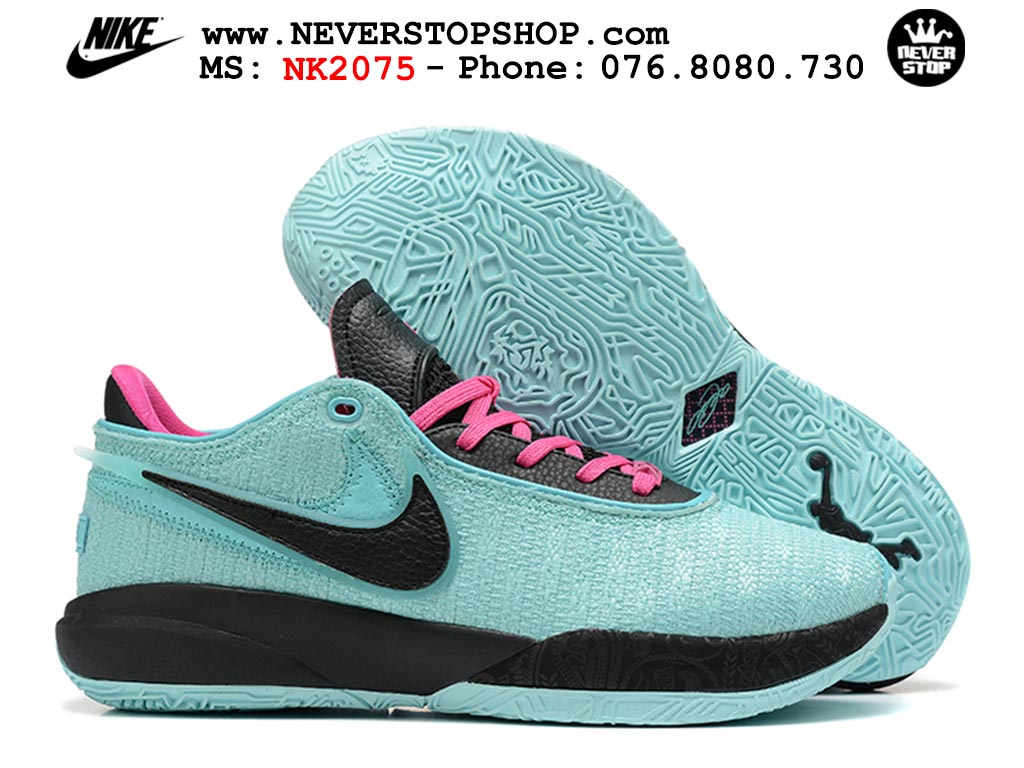 Giày bóng rổ nam Nike Lebron 20 Xanh Đen hàng đẹp siêu cấp replica 1:1 giá rẻ tại NeverStop Sneaker Shop Quận 3 HCM