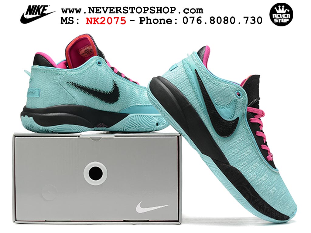 Giày bóng rổ nam Nike Lebron 20 Xanh Đen hàng đẹp siêu cấp replica 1:1 giá rẻ tại NeverStop Sneaker Shop Quận 3 HCM