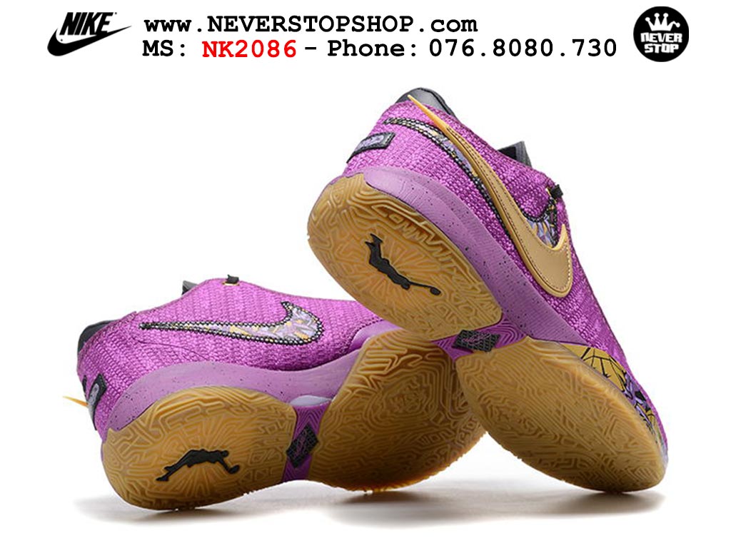 Giày bóng rổ nam Nike Lebron 20 Tím Vàng hàng đẹp siêu cấp replica 1:1 giá rẻ tại NeverStop Sneaker Shop Quận 3 HCM