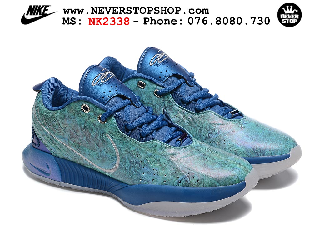 Giày bóng rổ nam Nike Lebron 21 Xanh Dương hàng đẹp siêu cấp like auth replica 1:1 giá rẻ tại NeverStop Sneaker Shop Quận 3 HCM