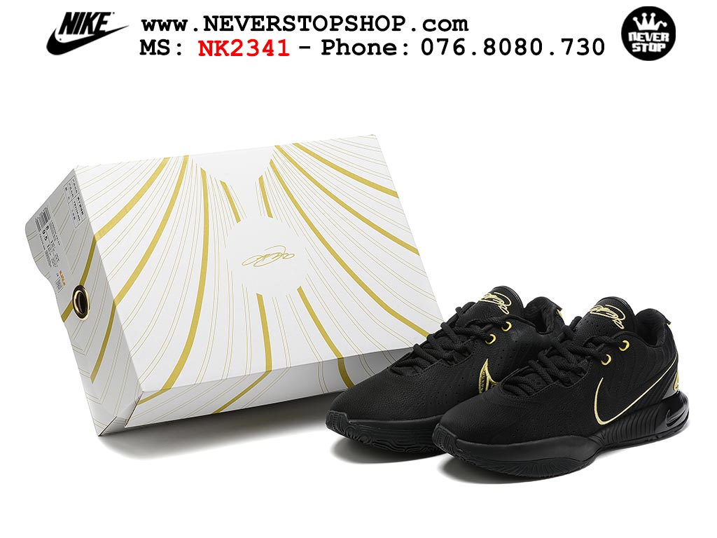 Giày bóng rổ nam Nike Lebron 21 Đen Vàng hàng đẹp siêu cấp like auth replica 1:1 giá rẻ tại NeverStop Sneaker Shop Quận 3 HCM