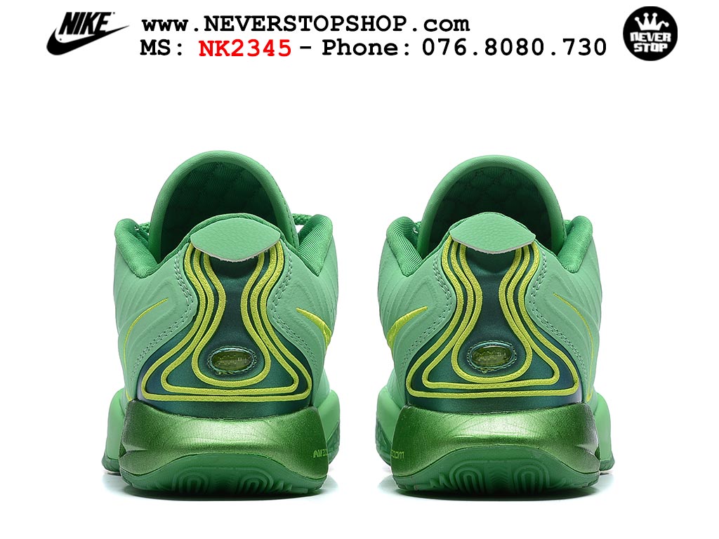 Giày bóng rổ nam Nike Lebron 21 Xanh Lá Vàng hàng đẹp siêu cấp like auth replica 1:1 giá rẻ tại NeverStop Sneaker Shop Quận 3 HCM