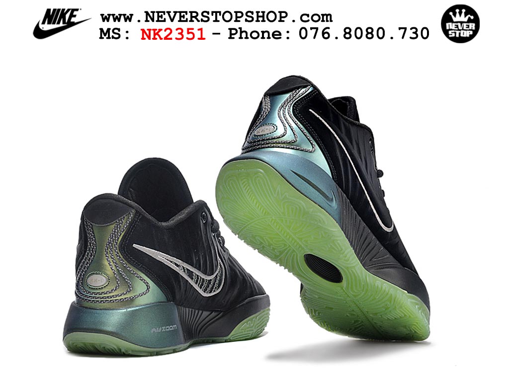 Giày bóng rổ nam Nike Lebron 21 Đen Xanh Lá hàng đẹp siêu cấp like auth replica 1:1 giá rẻ tại NeverStop Sneaker Shop Quận 3 HCM