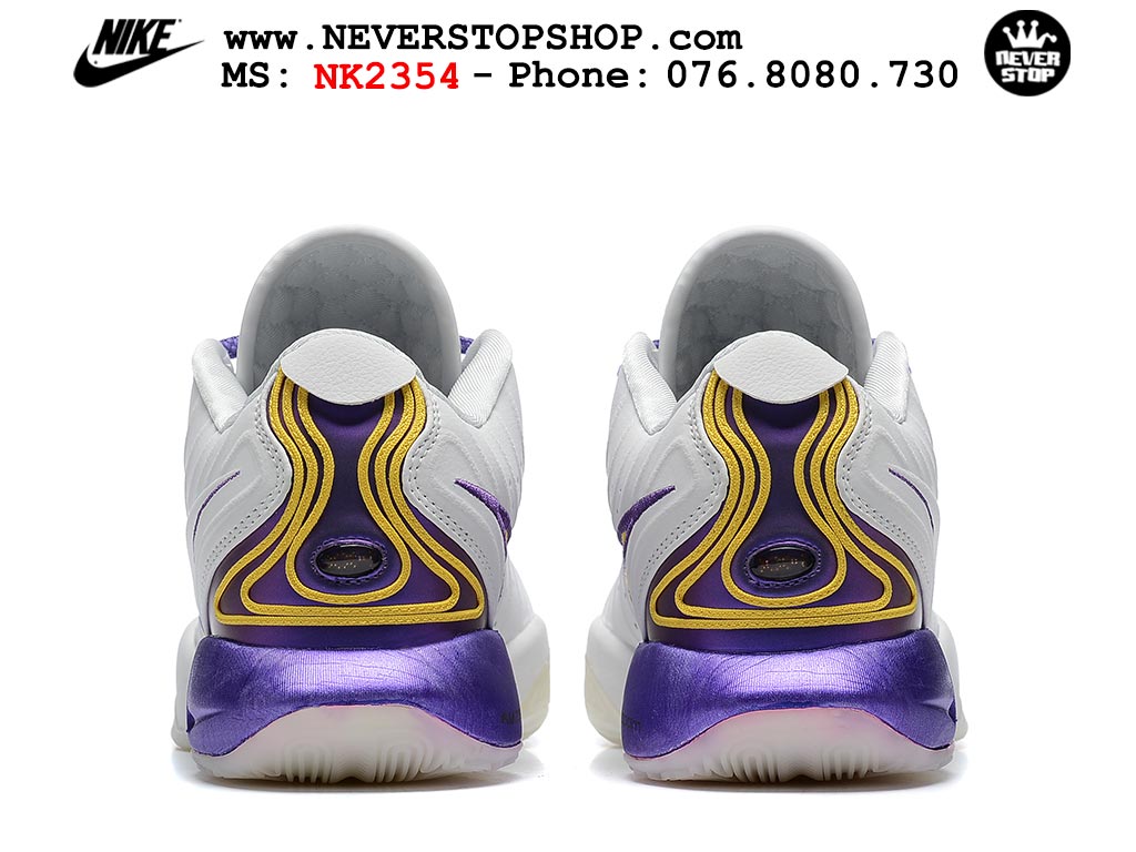 Giày bóng rổ nam Nike Lebron 21 Trắng Tím hàng đẹp siêu cấp like auth replica 1:1 giá rẻ tại NeverStop Sneaker Shop Quận 3 HCM
