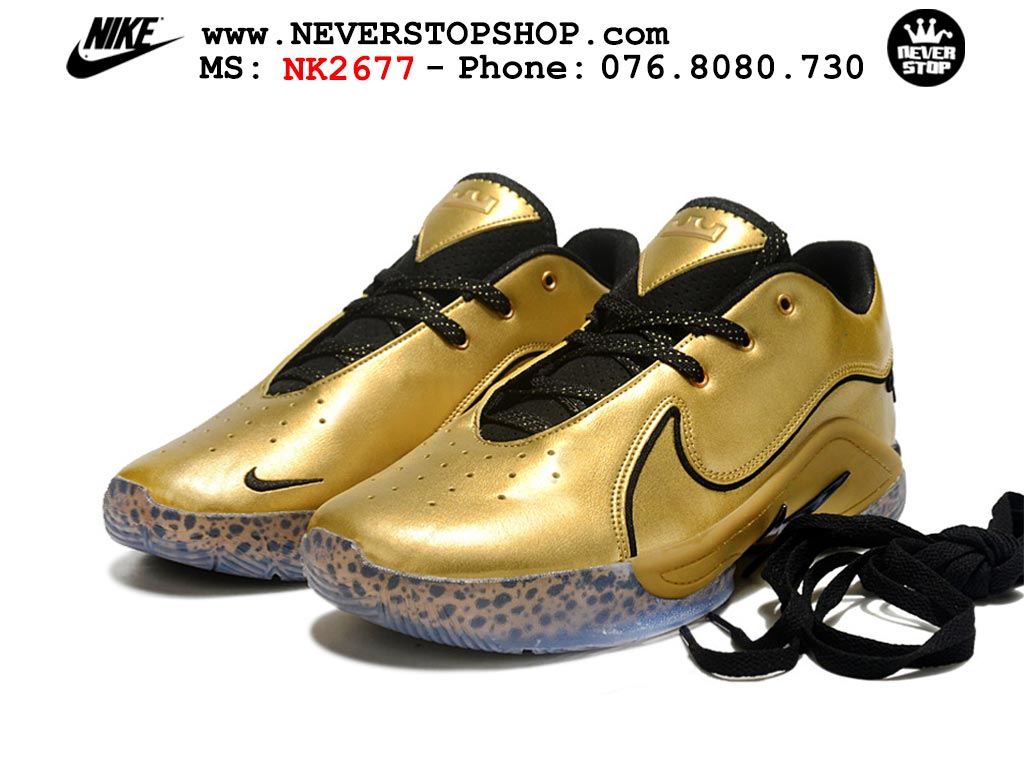 Giày bóng rổ nam Nike Lebron 22 Vàng Đen hàng đẹp siêu cấp like auth replica 1:1 giá rẻ tại NeverStop Sneaker Shop HCM