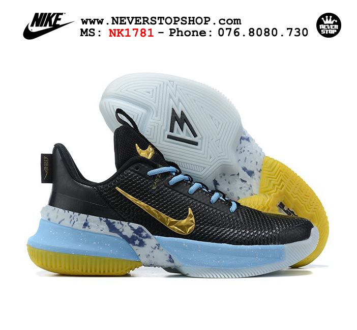 Giày bóng rổ Nike Lebron Ambassador 13 Đen Xanh Vàng cổ thấp hàng chuẩn sfake replica chuyên outdoor giá tốt HCM