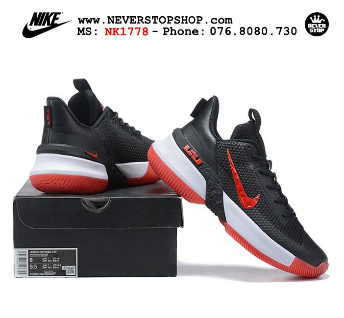 Giày bóng rổ Nike Lebron Ambassador 13 Đen Đỏ cổ thấp hàng chuẩn sfake replica chuyên outdoor giá tốt HCM