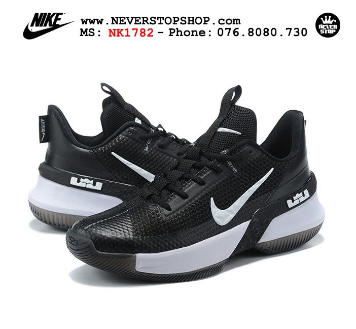 Giày bóng rổ Nike Lebron Ambassador 13 Đen Trắng cổ thấp hàng chuẩn sfake replica chuyên outdoor giá tốt HCM
