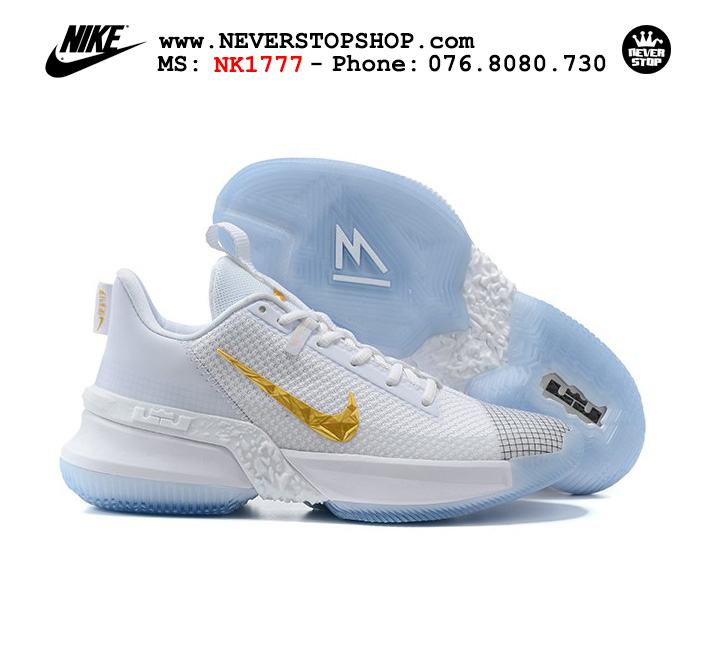 Giày bóng rổ Nike Lebron Ambassador 13 Trắng vàng cổ thấp hàng chuẩn sfake replica chuyên outdoor giá tốt HCM