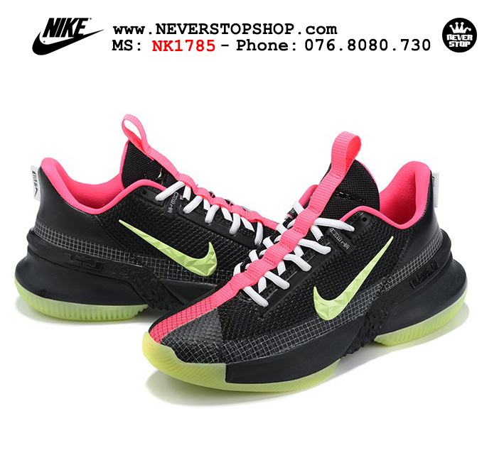 Giày bóng rổ Nike Lebron Ambassador 13 Đen Hồng cổ thấp hàng chuẩn sfake replica chuyên outdoor giá tốt HCM