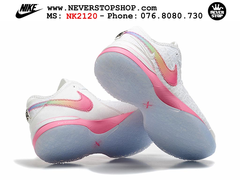 Giày Nike Zoom Lebron NXXT Gen Trắng Hồng bóng rổ nam cổ cao chuyên outdoor hàng đẹp chuẩn replica 1:1 giá rẻ tại NeverStop Sneaker Shop Quận 3 HCM