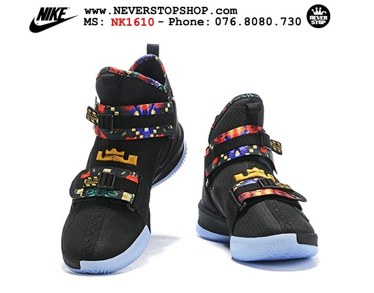 Giày bóng rổ Nike Lebron Soldier 13 Black Multicolor hàng sfake replica giá rẻ HCM