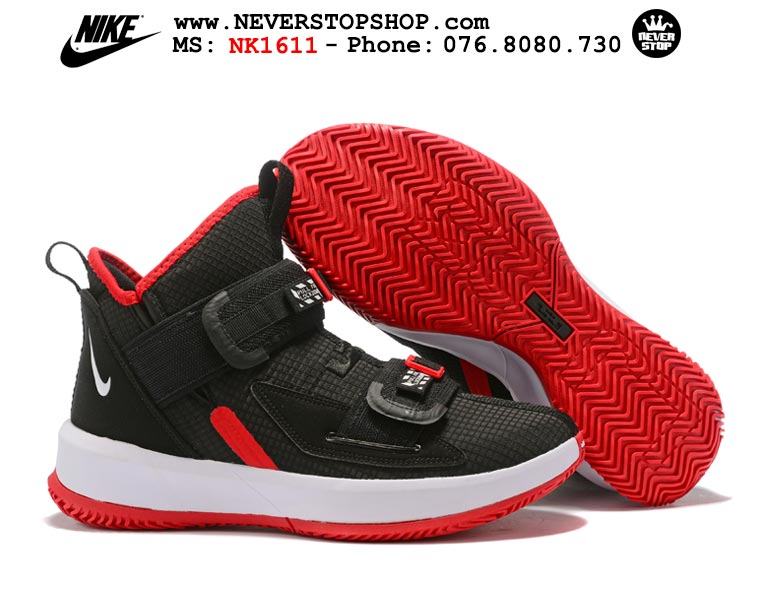 Giày bóng rổ Nike Lebron Soldier 13 Black Red hàng sfake replica giá rẻ HCM