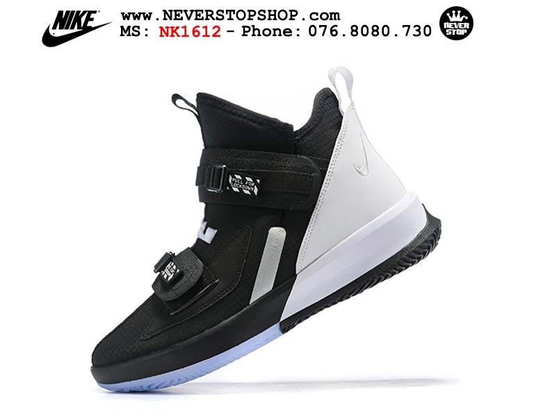 Giày bóng rổ Nike Lebron Soldier 13 Black White hàng sfake replica giá rẻ HCM